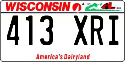 WI license plate 413XRI