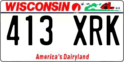 WI license plate 413XRK