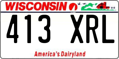 WI license plate 413XRL
