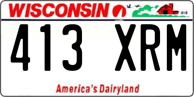 WI license plate 413XRM