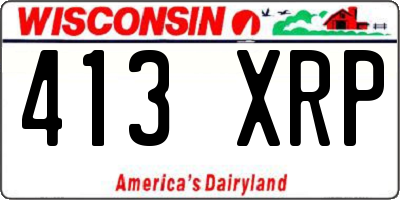WI license plate 413XRP