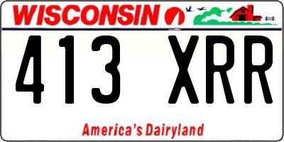 WI license plate 413XRR