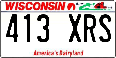 WI license plate 413XRS