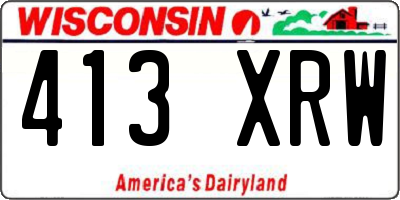 WI license plate 413XRW