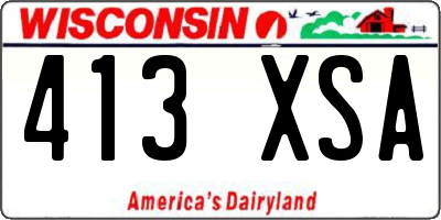 WI license plate 413XSA