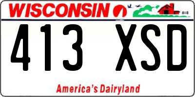 WI license plate 413XSD