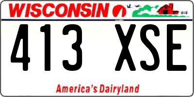 WI license plate 413XSE