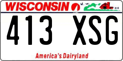 WI license plate 413XSG