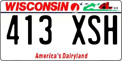 WI license plate 413XSH