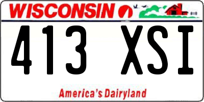 WI license plate 413XSI