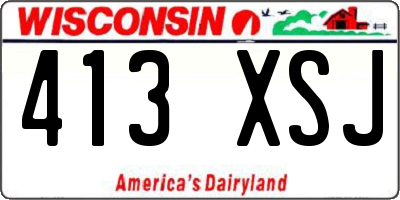 WI license plate 413XSJ
