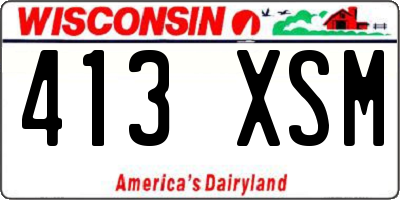 WI license plate 413XSM