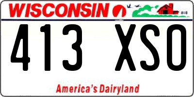WI license plate 413XSO