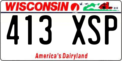 WI license plate 413XSP