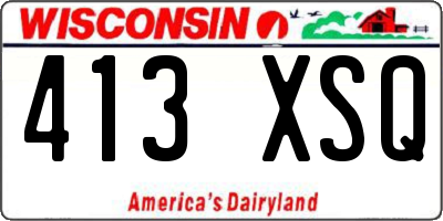 WI license plate 413XSQ