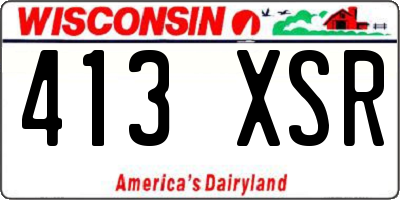 WI license plate 413XSR