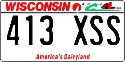 WI license plate 413XSS