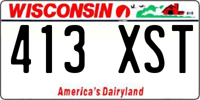 WI license plate 413XST