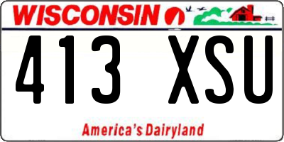 WI license plate 413XSU