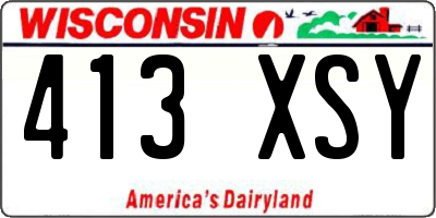 WI license plate 413XSY