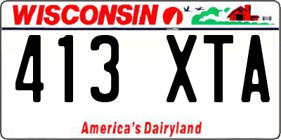 WI license plate 413XTA