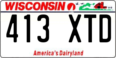 WI license plate 413XTD