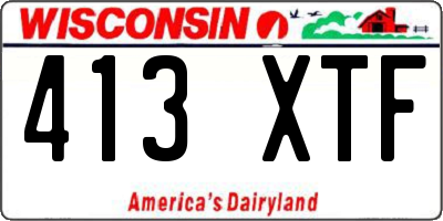 WI license plate 413XTF