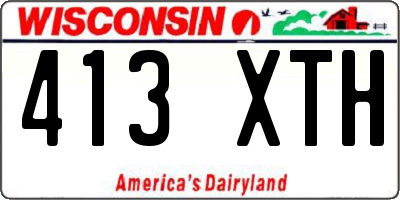 WI license plate 413XTH