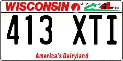 WI license plate 413XTI