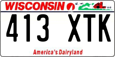 WI license plate 413XTK