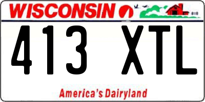WI license plate 413XTL