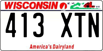 WI license plate 413XTN