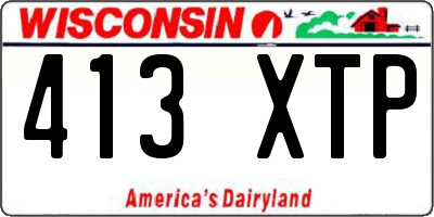 WI license plate 413XTP