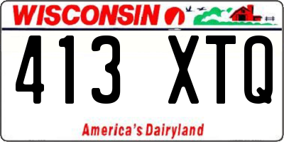 WI license plate 413XTQ