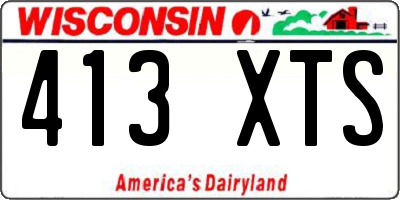 WI license plate 413XTS