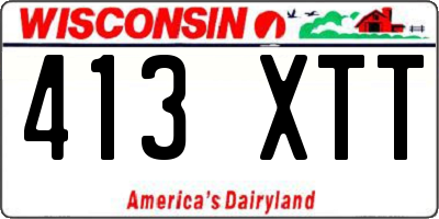 WI license plate 413XTT