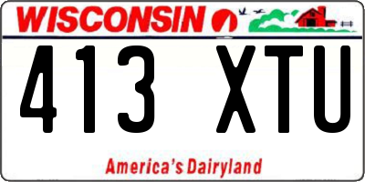 WI license plate 413XTU