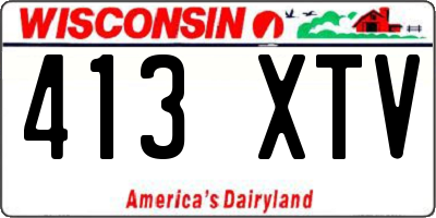 WI license plate 413XTV