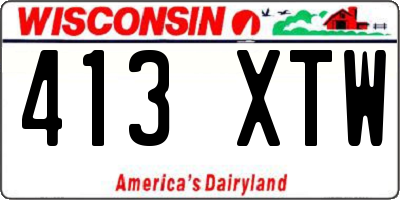 WI license plate 413XTW