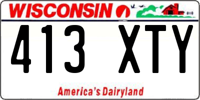 WI license plate 413XTY
