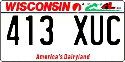 WI license plate 413XUC