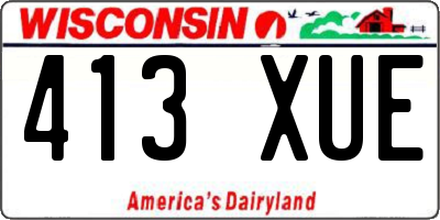 WI license plate 413XUE