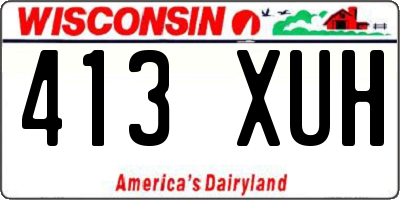 WI license plate 413XUH
