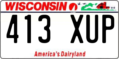 WI license plate 413XUP