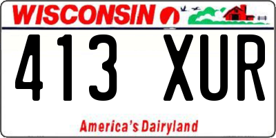 WI license plate 413XUR