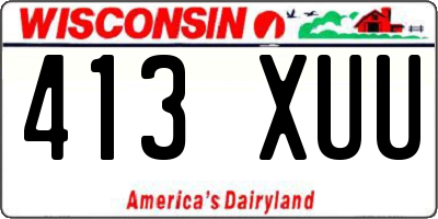 WI license plate 413XUU