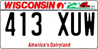 WI license plate 413XUW