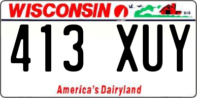WI license plate 413XUY
