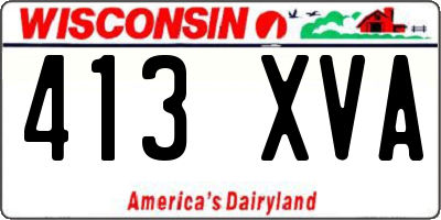 WI license plate 413XVA