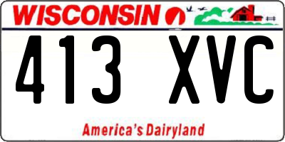 WI license plate 413XVC
